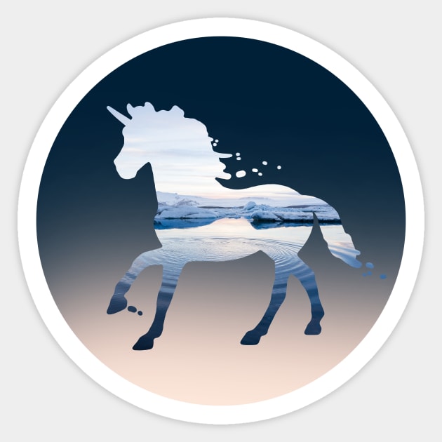 Nokk Frozen Horse Spirit Unicorn Sea Ocean Sticker by yellowpomelo